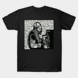 Thelonious Monk Legendary Jazz Piano Player Linotype Art Original Design T-Shirt - Gift for Vinyl Collector, Jazz Fan or Musician T-Shirt